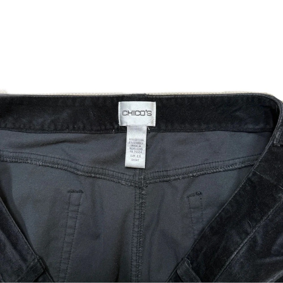 {Chico's} Short Petite Mid Rise Waist Straight Leg Stretch Velvet Jeans Pants - Picture 5 of 6